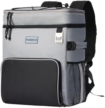 INSMEER Mochila térmica, refrigerador de praia isolado grande ref...
