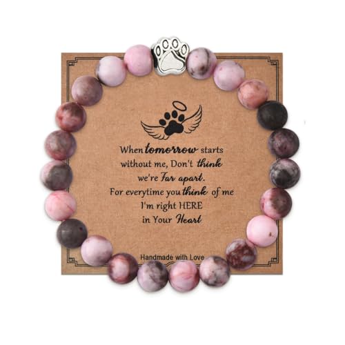 In Remembrance Gifts for Loss of Pet Dog Cat Lost Pet Memorial Gift Dog Sympathy Bracelet Cat Bereavement Gift Ideas Deceased Dogs Cats Condolence Bracelets Funeral Death Grieving Pets Passed Away