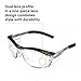 3M Safety Glasses with Readers, Nuvo Protective Eyewear, +1.5, ANSI Z87, Clear Lens, Retro Gray Frame, Soft Nose Bridge, Side Shields