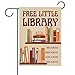 Dyrenson Free Little Library Books Decorative Garden Flag, Librarian Reading Corner School Yard Outside Home Decoration, Bookish Reader Book Lover Gift Burlap Outdoor Small Decor Double Sided 12 x 18
