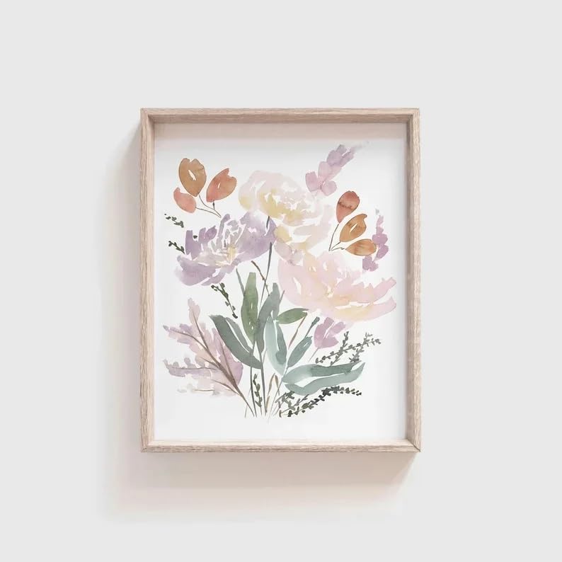 Cuadro Abstracto Botánico para Decorar la Sala de Estar con Flores Estilo Nórdico Rosado 3