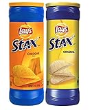 Lays Stax Combination Pack of 2: Lays Stax Cheddar 5.5OZ and Lays Stax Original 5.75Oz (2 Canisters Total)