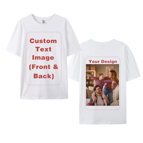 CARPESUN Custom T-Shirts for Men Women, Unisex T-Shirt for Adults Design Your Own, Customized Photo Text Logo Gift White