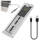M.2 SATA SSD Gehäuse USB 3.1 Gen2 5 Gbps Transparent, Externes NGFF SSD Gehäuse für B-Key und B+M-Key, Nicht kompatibel mit NVMe/M-Key