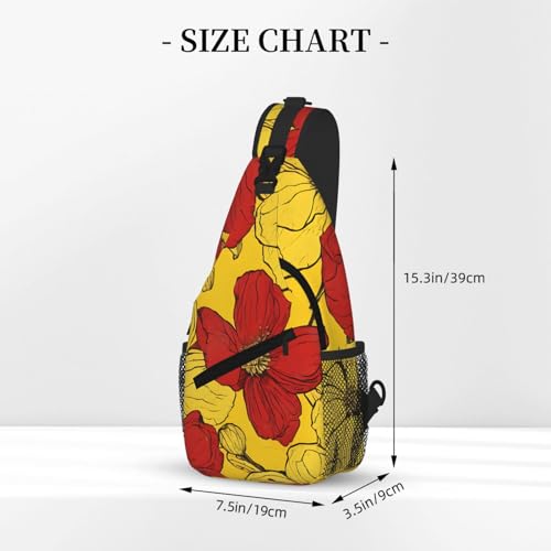 Pretty Poppy Flowers Print Cross Chest Bag Diagonally - High-Capacity For Short Trips, Work, And Daily Use3