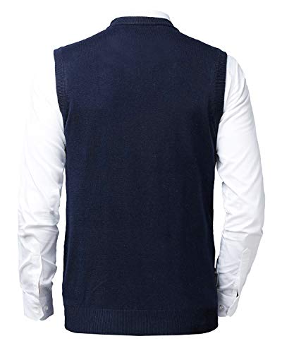 Mens Crew-Neck Knitted Sweater Vest Wool Blend Sleeveless Pullover Vest Slim Fit Sweater Vests3