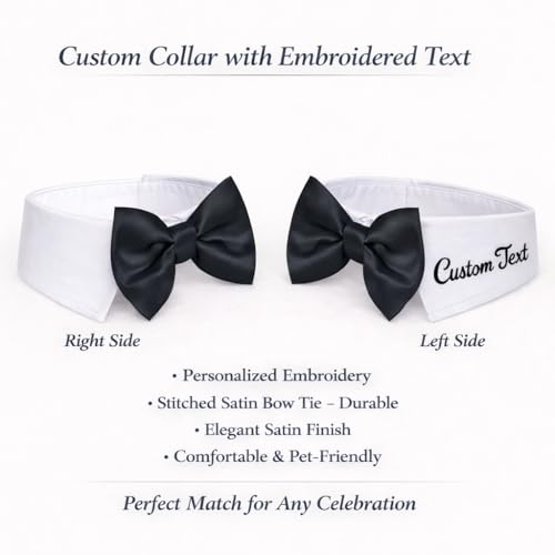 Atuendo de boda personalizado para perro con pajarita miniatura 3