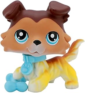 LPSTOYS LPS Collie 2452 Golden Cream Hair Dog Puppy Purple Eyes With LPS Accessories Lot Rare Toy Figure Collectable Boys Girls Kids Christmas Birthday Gift Set