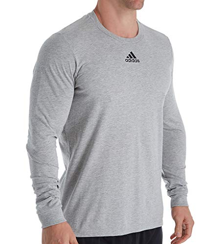 adidas Men's Amplifier Long Sleeve Logo T-Shirt EK02 XL Medium Grey Heather