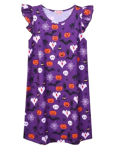 QPANCY Girls Nightgowns Princess Nightdress Cotton Sleepwear Pajamas Dress for Kids