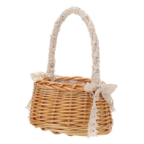 Baluue Handgefertigter Geflochtener Rattankorb mit Dickem Griff...