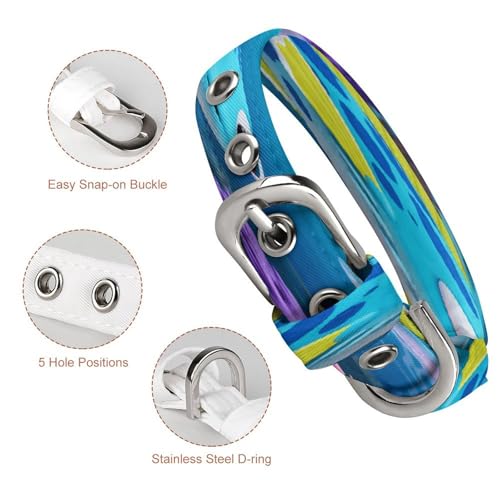 Collar ajustable Oxford Fresh Little Fish para perros y gatos de 7.9 a 10.4 pulgadas 4