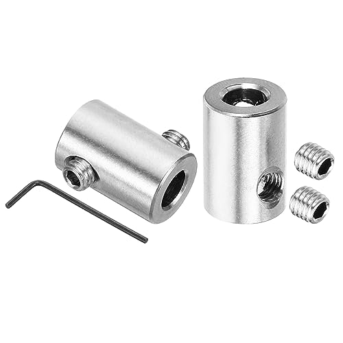 PATIKIL Abrazadera de Cable 6mm Agujero Alambre Cuerda Clips Juego 2uds 304 Inoxidable Acero Doble Agujero Bloqueo Cable Abrazaderas Clip con M5 Hexagonal Tornillo Llave para Cable Plata
