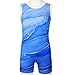 MODAFANS Leotards for Girls Gymnastics with Shorts Dance Unitards Tumbling Biketards with Hair Scrunchie 10-11Years,Blue Marble