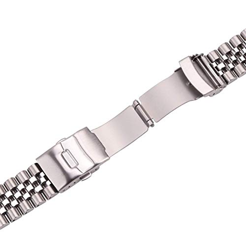 Bracelet de montre acier inoxydable argent résistant eau sueur - 7