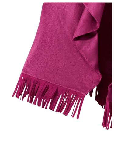 Image of SOLY HUX Girl's Cute Vest Sleeveless Fringe Suede Vests Western Vest Jacket Cardigan Trendy Fall Outerwear