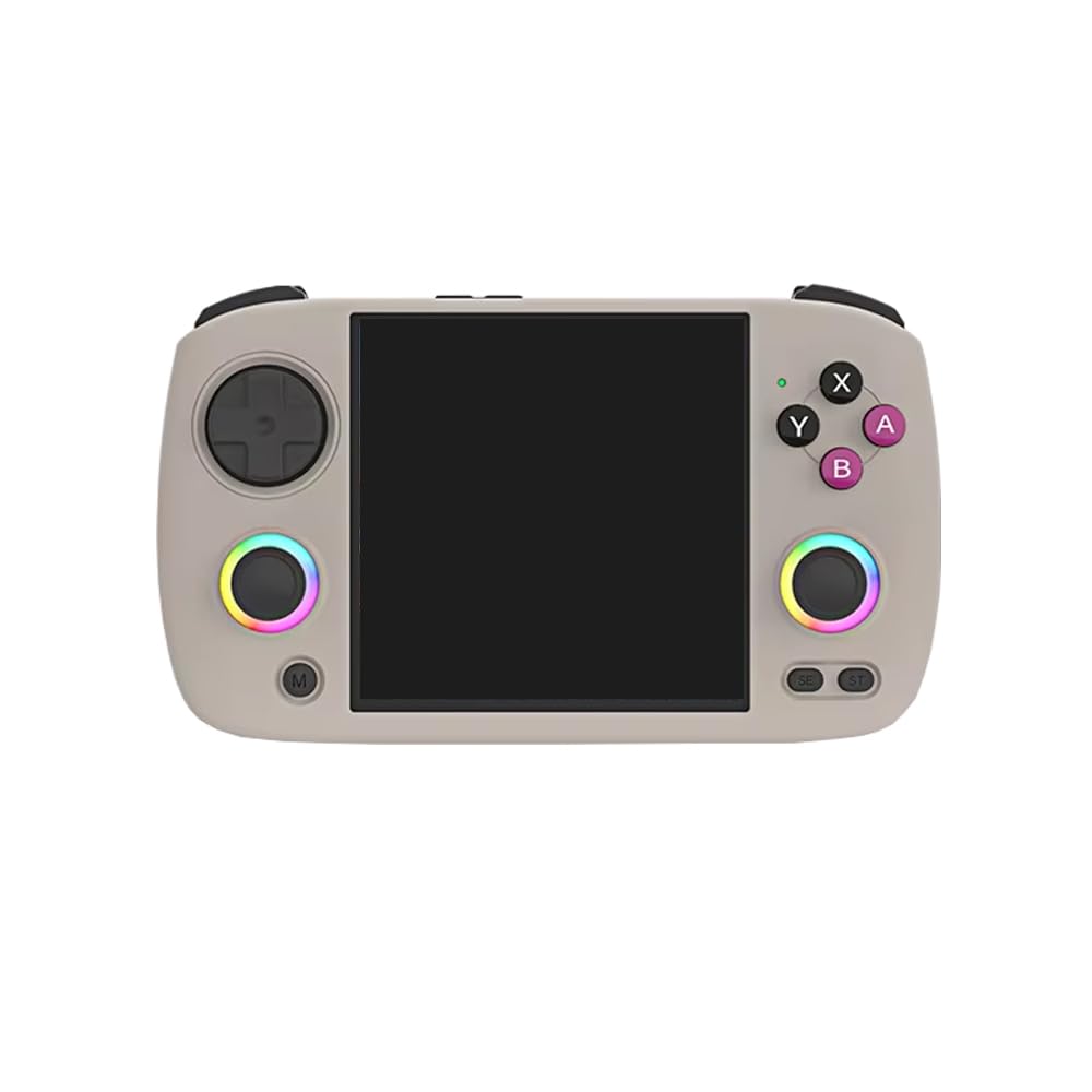 RG CubeXX Portable Game Console, 3.95-inch IPS Screen 64-bit Linux System Comes with 32GB+64GB TF Card Game Player, 720*720 Resolution 1.1 Aspect Ration Screen, 3800mAh Li-Polymer Battery (Gray)