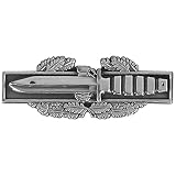 Mitchell Proffitt Combat Action Badge Lapel Pin, Platinum, 1 1/4 inch