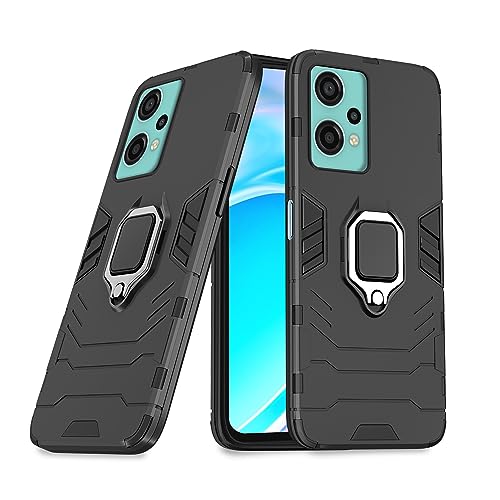 Image of Pikkme OnePlus Nord Ce 2 Lite 5G Back Cover | D5 Tough Armor Bumper | 360 Protection Case | Ring Holder Stand Case for OnePlus Nord Ce 2 Lite 5G (Black)