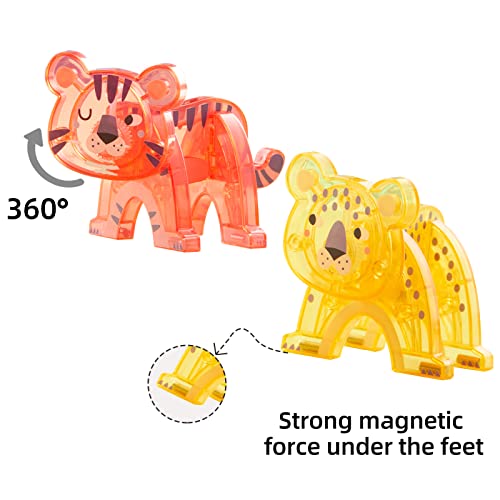 Mideer Magnetic Tiles, Jungle Animals 40 Piece Set, 3D Magnets Building Blocks For Toddlers Preschool Educational Stem Creativity/Construction Toys Gifts For Kids 3 4 5 6 7 8+ Year Old Boys Girls #TOP7
