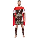 Abaodam Roman Soldier Costume Men Ancient Gladiator Costume Set Empire Warrior Clothes Adult Halloween Dress Up Party Role Play Cosplay Historical Events Fits Heights 5'5' to 6'1'