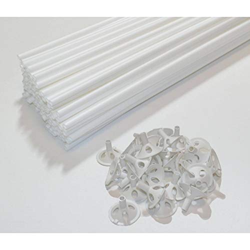 Preisvergleich Produktbild 25 Luftballonstäbe (Weiß)