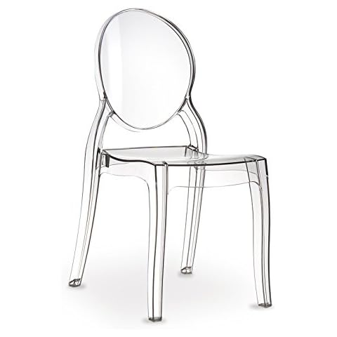 Silla transparente de vidrio acrílico Fantasma Elizabeth Cover