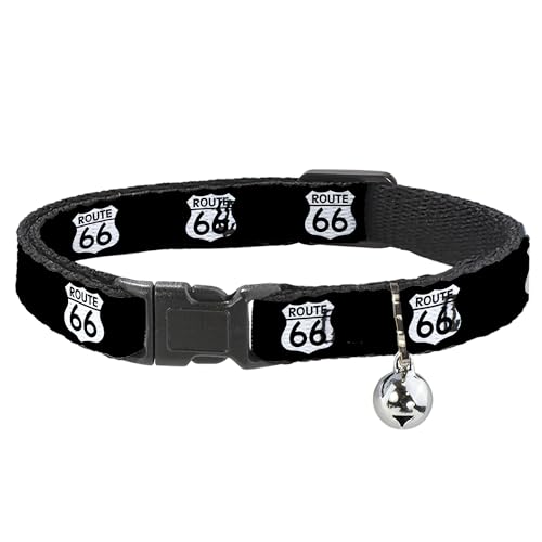 Cat Collar Breakaway Route 66 Highway Sign Repeat Black White