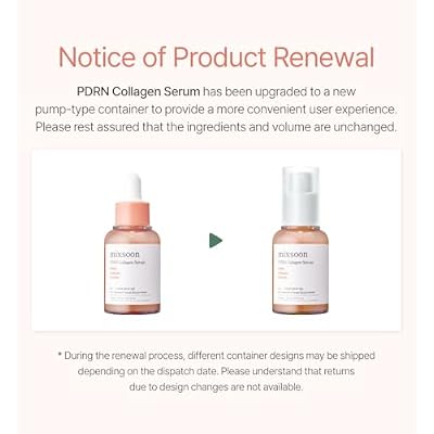 mixsoon PDRN Collagen Serum -Firming, Hydrating and Revitalizing for Face, Lightweight Peptide Hydrating Moisturizer 30ml / 1.01 fl.oz. Korean Glass Skin Care