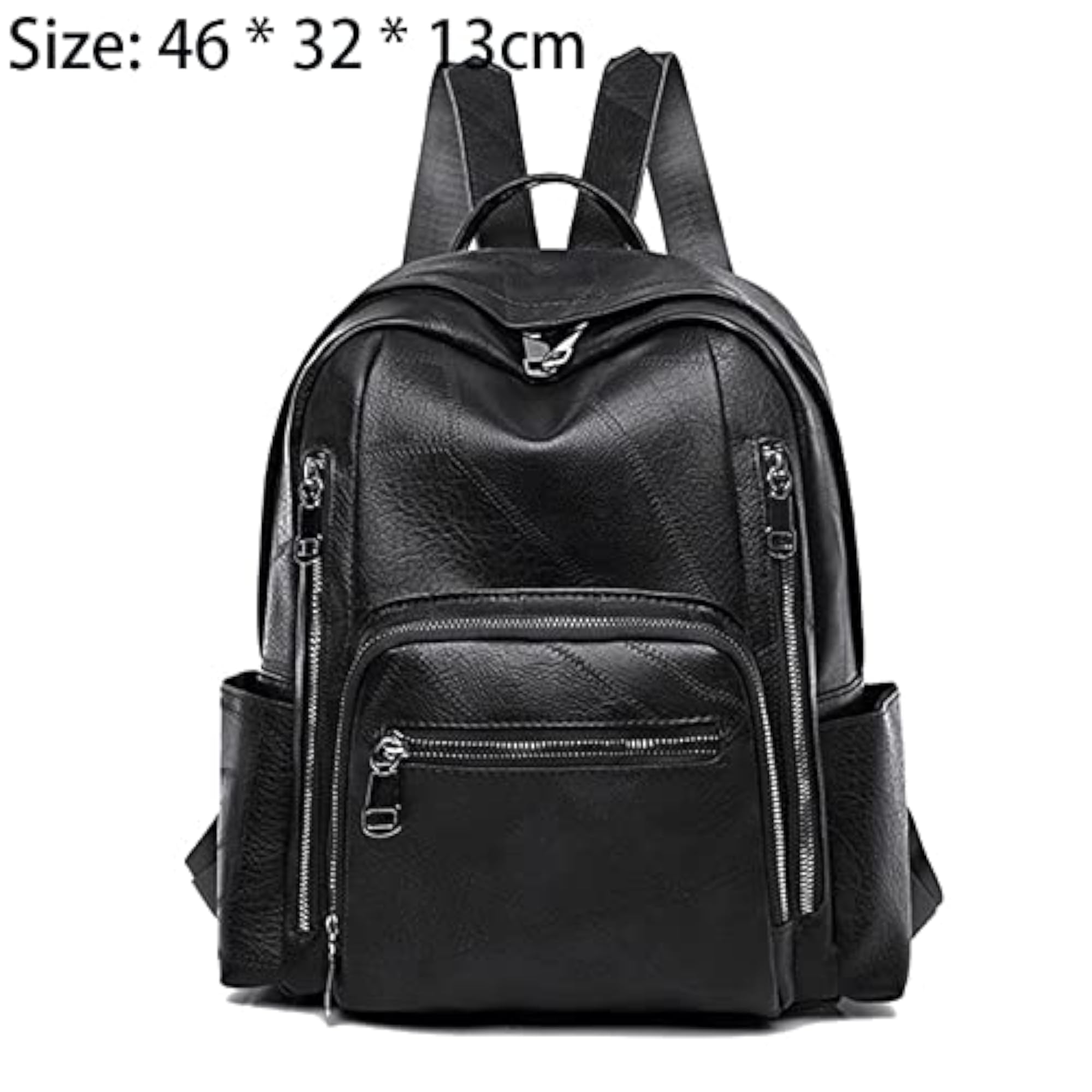 Vintage Leather Backpack for Women, Large Capacity