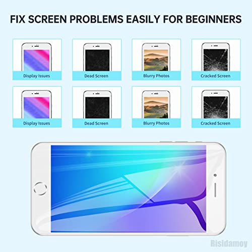 Risidamoy for iPhone 7 Plus Screen Replacement with Home Button 5.5\" White Kit 7plus 3D Touch LCD Display Digitizer Assembly with Front Camera Speaker Sensor Glass Repair Fix Tools A1661 A1784 A1785 - Thumbnail 4