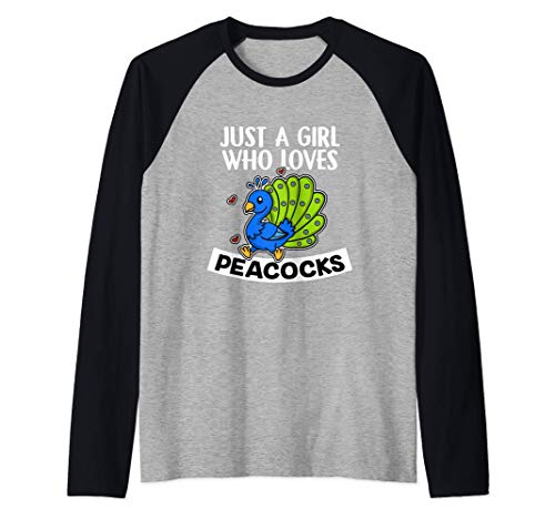 Just A Girl Who Loves Peacocks Disfraz De Pavo Real Camiseta Manga Raglan