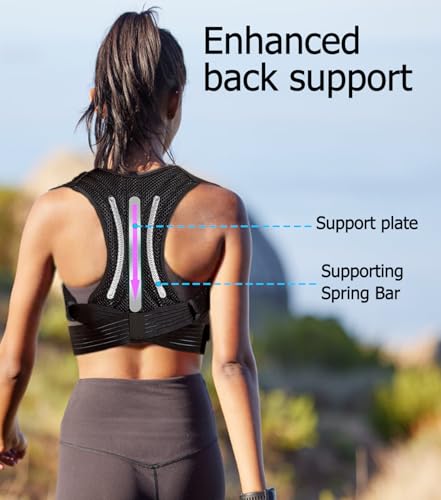 Image of Posture Corrector for Women & Men Adjustable Lightweight Upper Back Brace Support Improve Posture Support Belt for Scoliosis Pain Relief From Shoulder Back Correct Hunchback(Black,Medium)