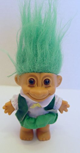 Russ Troll Doll Trolls Around the World Irish Girl Green Hair 4.5 Inches Tall