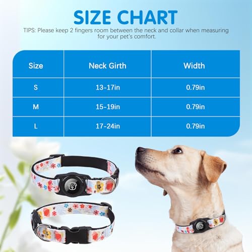 Collier ultra durable à motif de fleurs avec support AirTag intégré