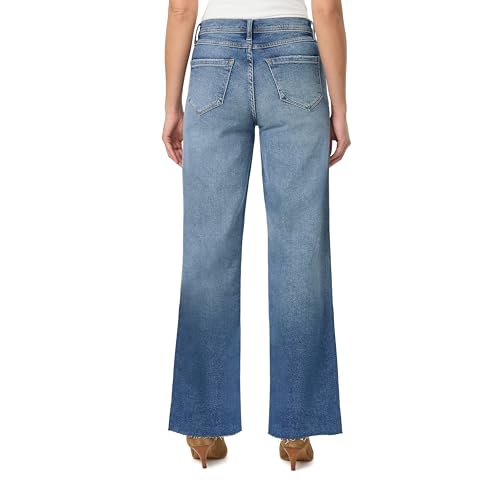 kensie Jeans for Women The Kaya High-Rise Wide Leg Raw Hem 32-Inch Inseam, Size 0-243