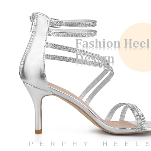 Perphy Stiletto Heel Strappy Rhinestone Heels Sandals for Women4