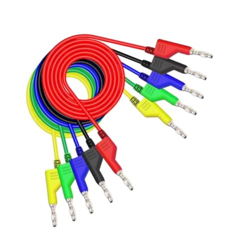 Câble banane en cuivre flexible Sharplace 1000V 15A, cordon de test double 3 mètres, 5 unités