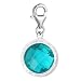 Clip on Birthstone Charm Dangle Pendant for European Clip on Charm Jewelry w/ Lobster Clasp