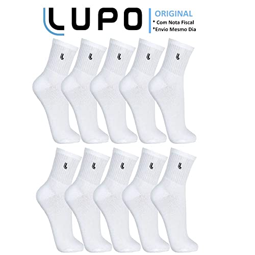 Kit 10 Pares Meias Unissex Lupo Original Cano Médio Algodão Básica Oferta