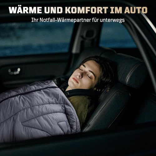 1TG Tactical Camping Decke, Campingdecke Wasserabweisend Kompakt, Outdoor Decke Ultraleicht für Wandern, Auto, Angeln, Camping, Büro (200 x 150 cm) (Grau)