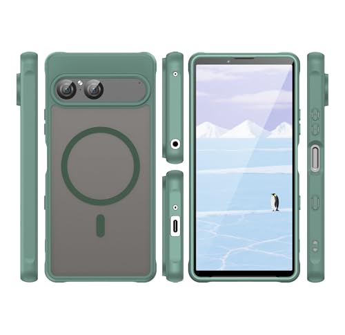 Elubugod Compatible with Sony Xperia 10 VII Case Cover,Compatible with MagSafe,Anti-Fall,Compatible with Sony Xperia 10 VII 5G XQ-FE54 XQ-FE72 Cell Protective Phone Case Green