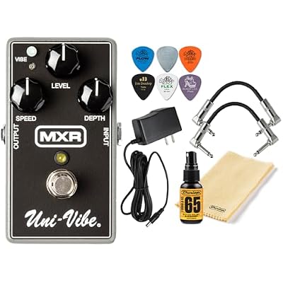 MXR M68 Uni-Vibe Chorus Vibrato Electric Guitar Effects Pedal Stomp Box with Tonebird Bundle Including Dunlop Picks, 9V Power Supply 2 Patch Cables, Dunlop Polish and Cloth