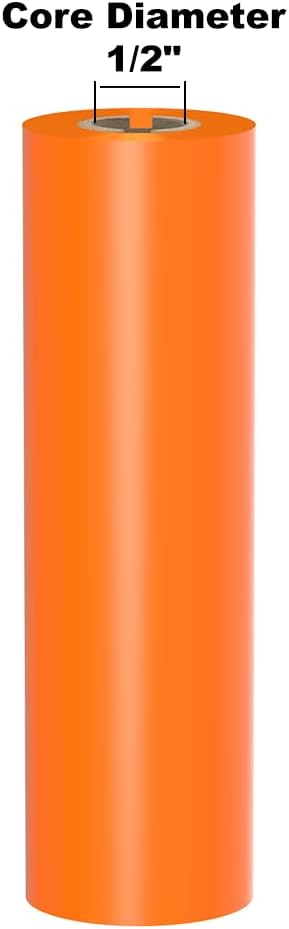 Cinta de impresión Kingston color naranja 4.3" x 361' con núcleo 1/2" miniatura 1