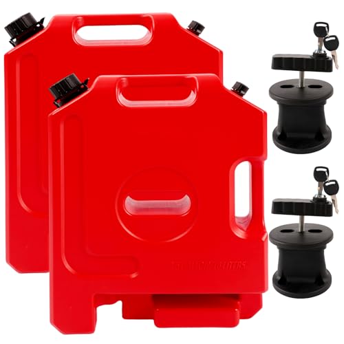 2.2 Gallon Can, Transfer Tank, Storage Container, with Gasoline Pack Mount, Red, with Spout, Fit for Most Cars, Motorcycles, Trucks, Small Size Boats. 2Pcs (2 Pcs)
