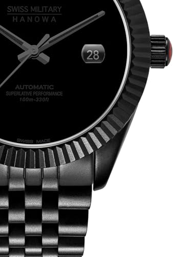 Image of Swiss Military Hanowa SMWGL0005530 Dark Night - Swiss Made Round Musou Black Automatic - Watch for Men