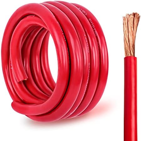 Kimbluth 2 Gauge Battery Cable Oxygen Free Copper Wire, 10ft 2 AWG Welding Cable Standard USA OFC Wire for Automotive, Battery, Solar, Marine and Generator