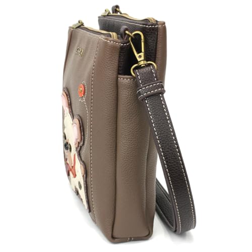 CHALA RFID Protected Vegan Leather Merry Messenger Bag (French Bulldog - Brown)3