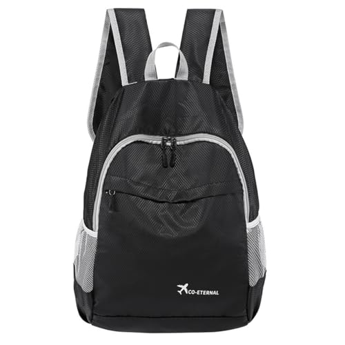 Mochila ligera plegable 20L resistente al agua negra miniatura 2