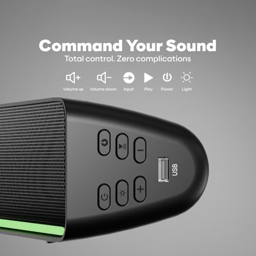 Image of GOVO GoSurround 975 Pro, 400W Soundbar with 8 inch Subwoofer, 2.1 Channel Home Theatre, HDMI /AUX /USB /Bluetooth, 4 EQ Modes, LED Display & - Black